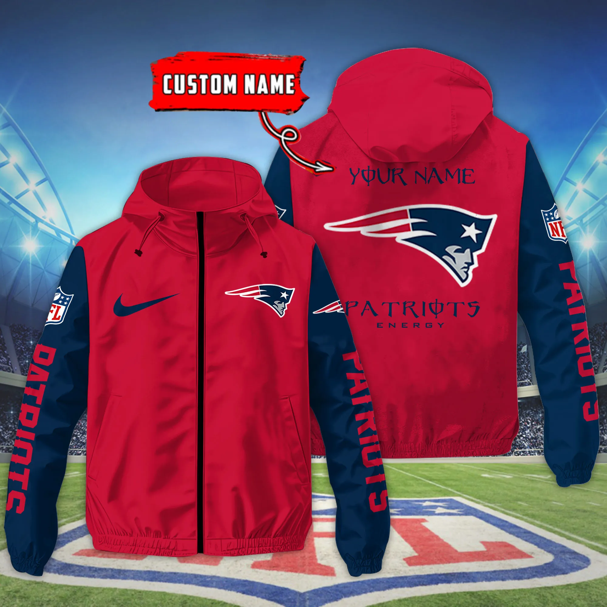 New England Patriots NFL Personalized Style Windbreaker Jacket For Fans
