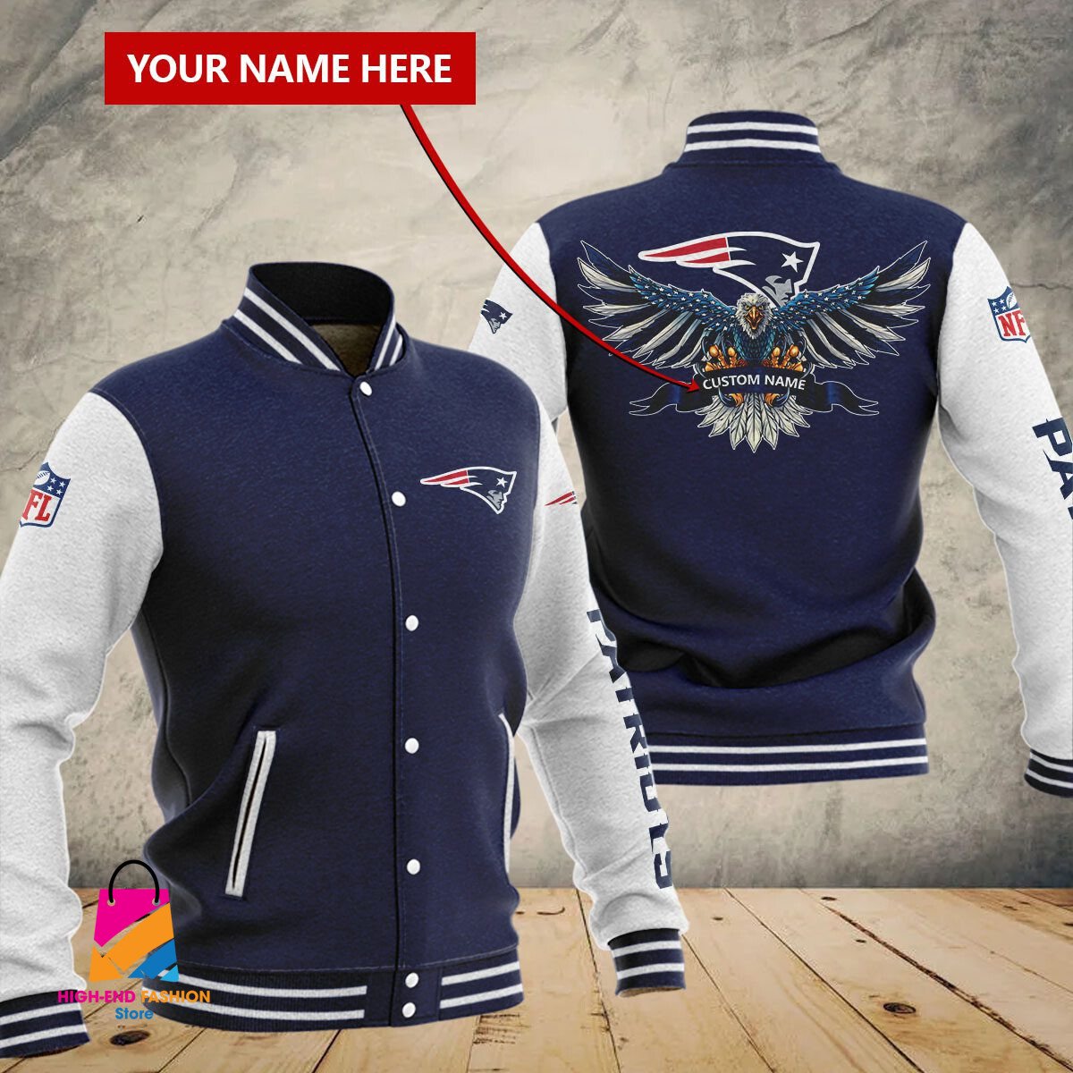 New England Patriots NFL Style Baseball Jacket For Fan