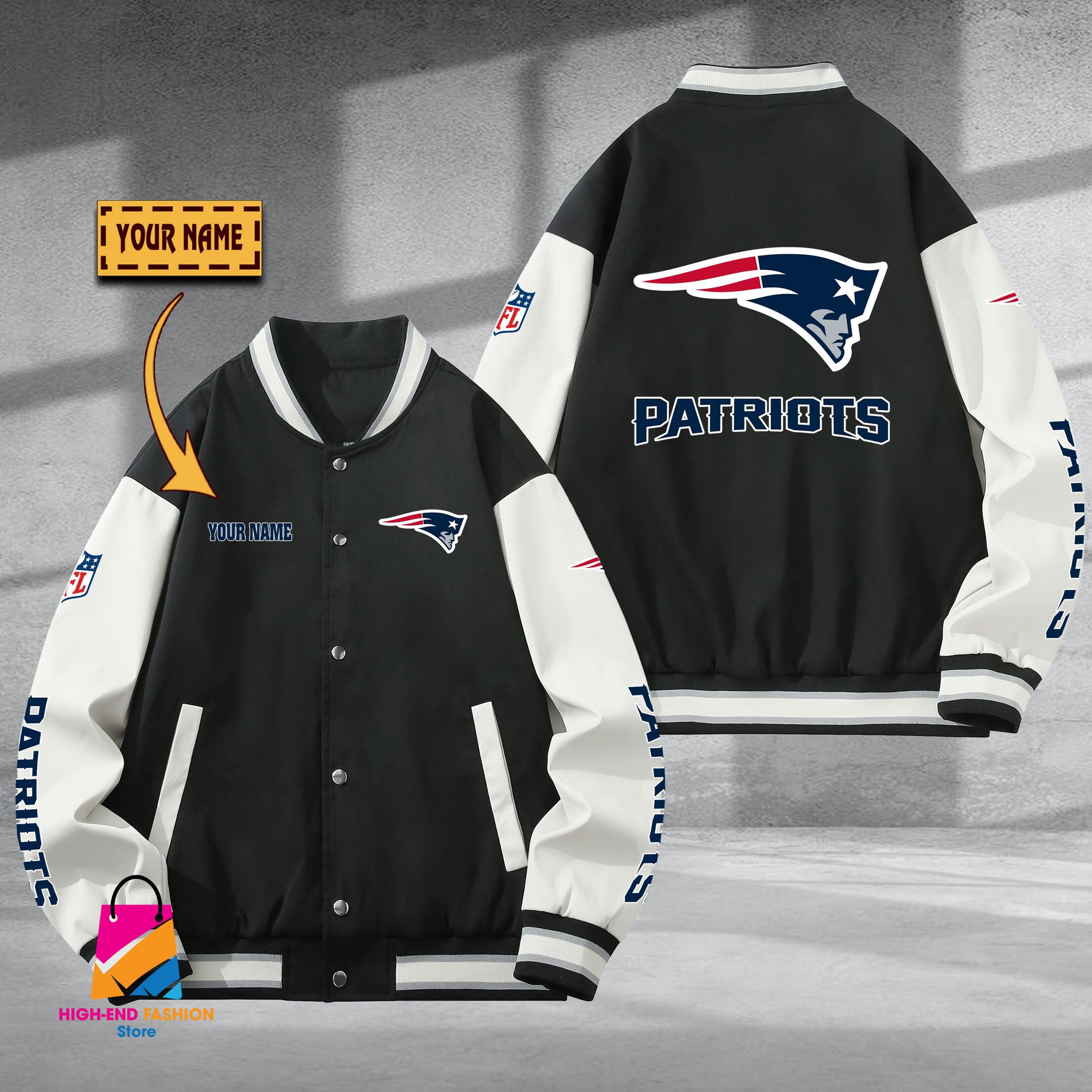 New England Patriots NFL Style Baseball Jacket For Fan