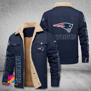New England Patriots NFL Style Fleece Thermal Cotton Jacket For Fans
