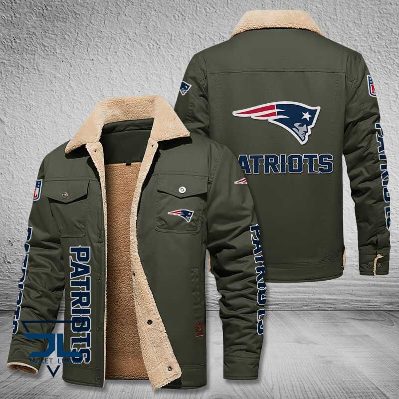 New England Patriots NFL Style Fleece Thermal Cotton Jacket For Fans