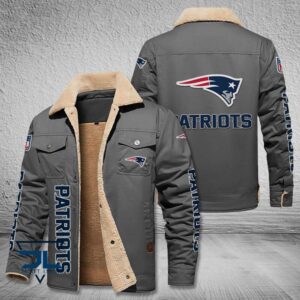 New England Patriots NFL Style Fleece Thermal Cotton Jacket For Fans