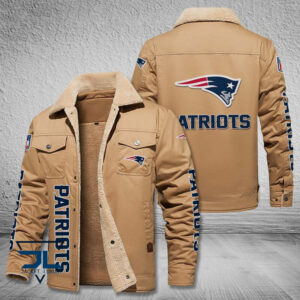 New England Patriots NFL Style Fleece Thermal Cotton Jacket For Fans