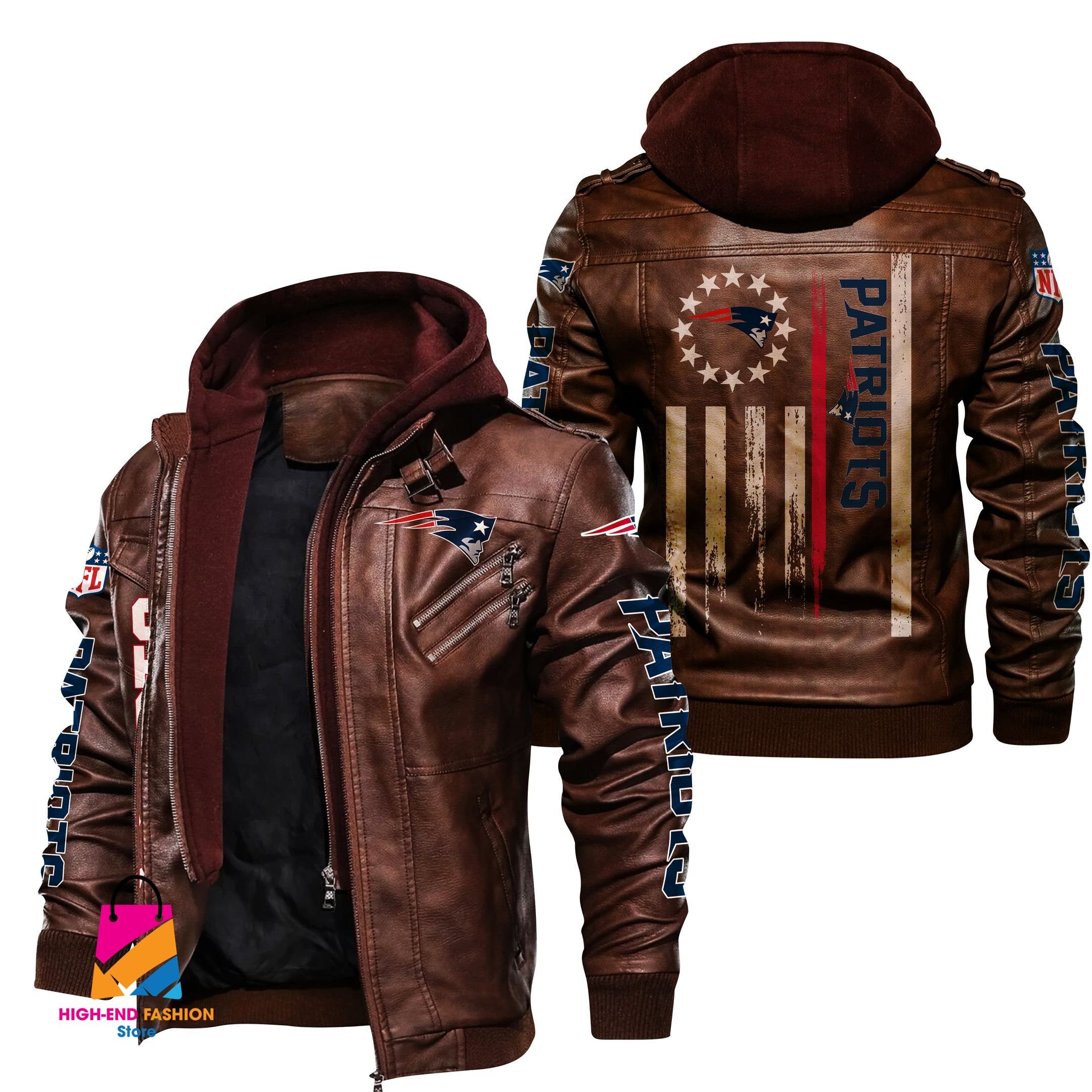 New England Patriots NFL Style Leather Jacket For Fan