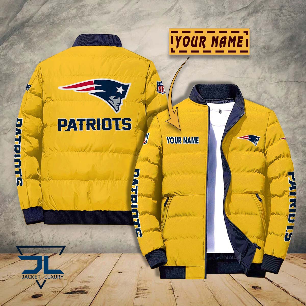 New England Patriots NFL Style Puffer Jacket For Fans