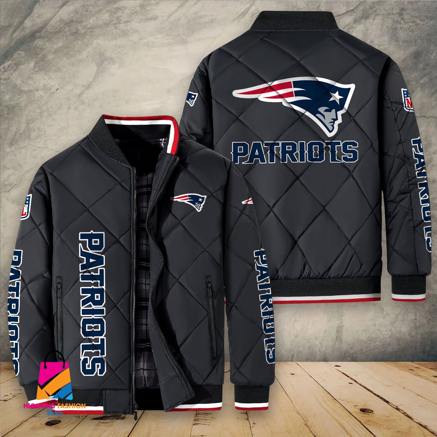 New England Patriots NFL Style Puffer Jacket For Fans