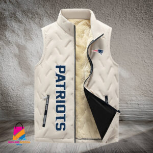 New England Patriots NFL Style Sleeveless Puffer Jacket For Fans