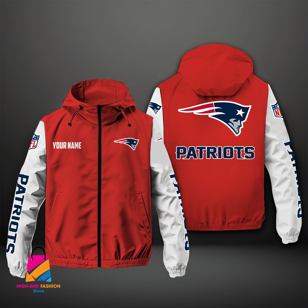 New England Patriots NFL Style Windbreaker Jacket For Fans