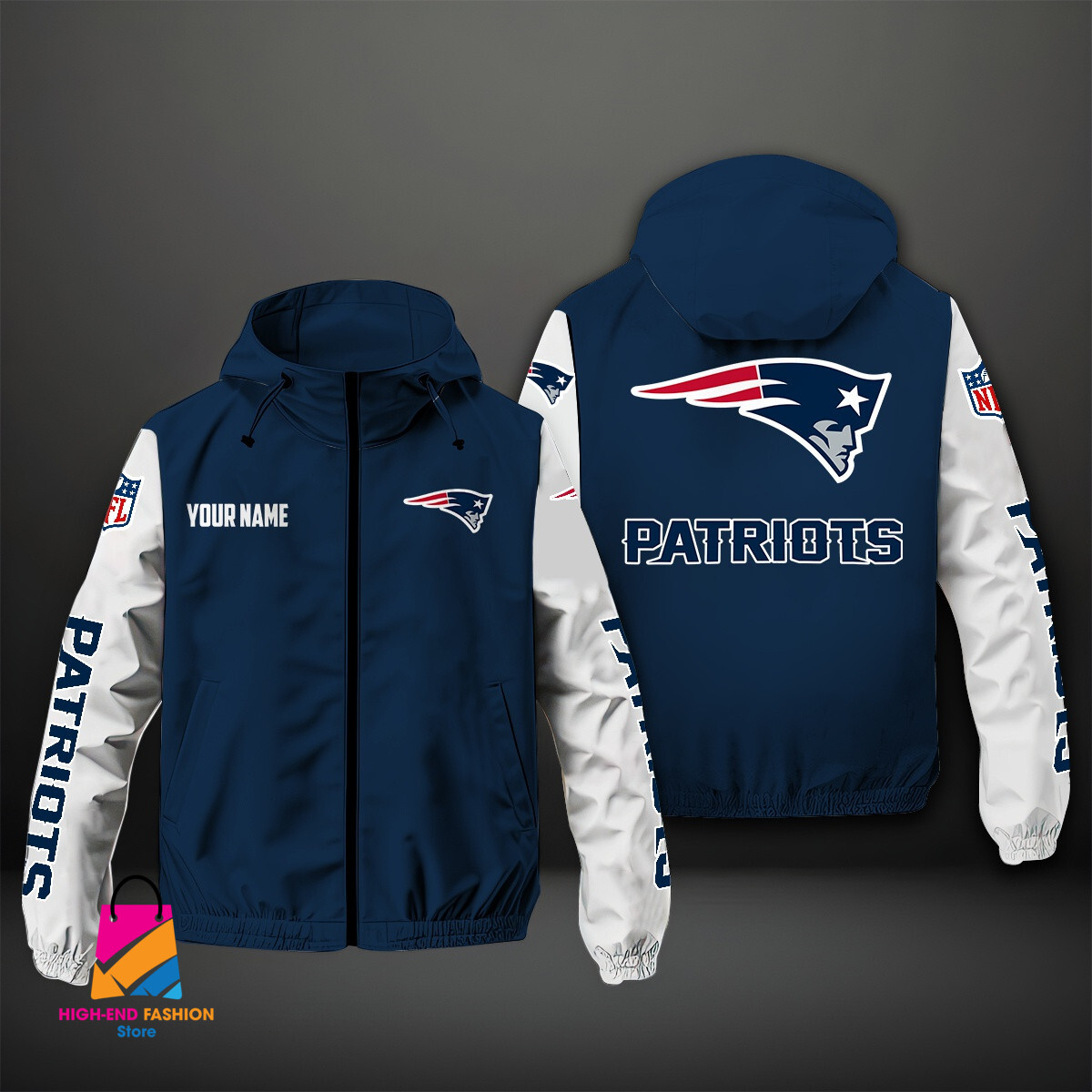 New England Patriots NFL Style Windbreaker Jacket For Fans