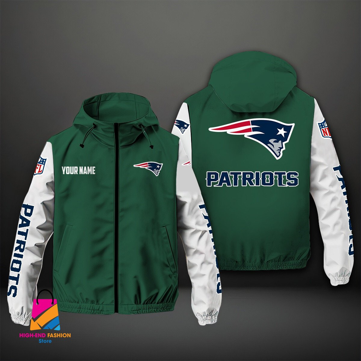 New England Patriots NFL Style Windbreaker Jacket For Fans