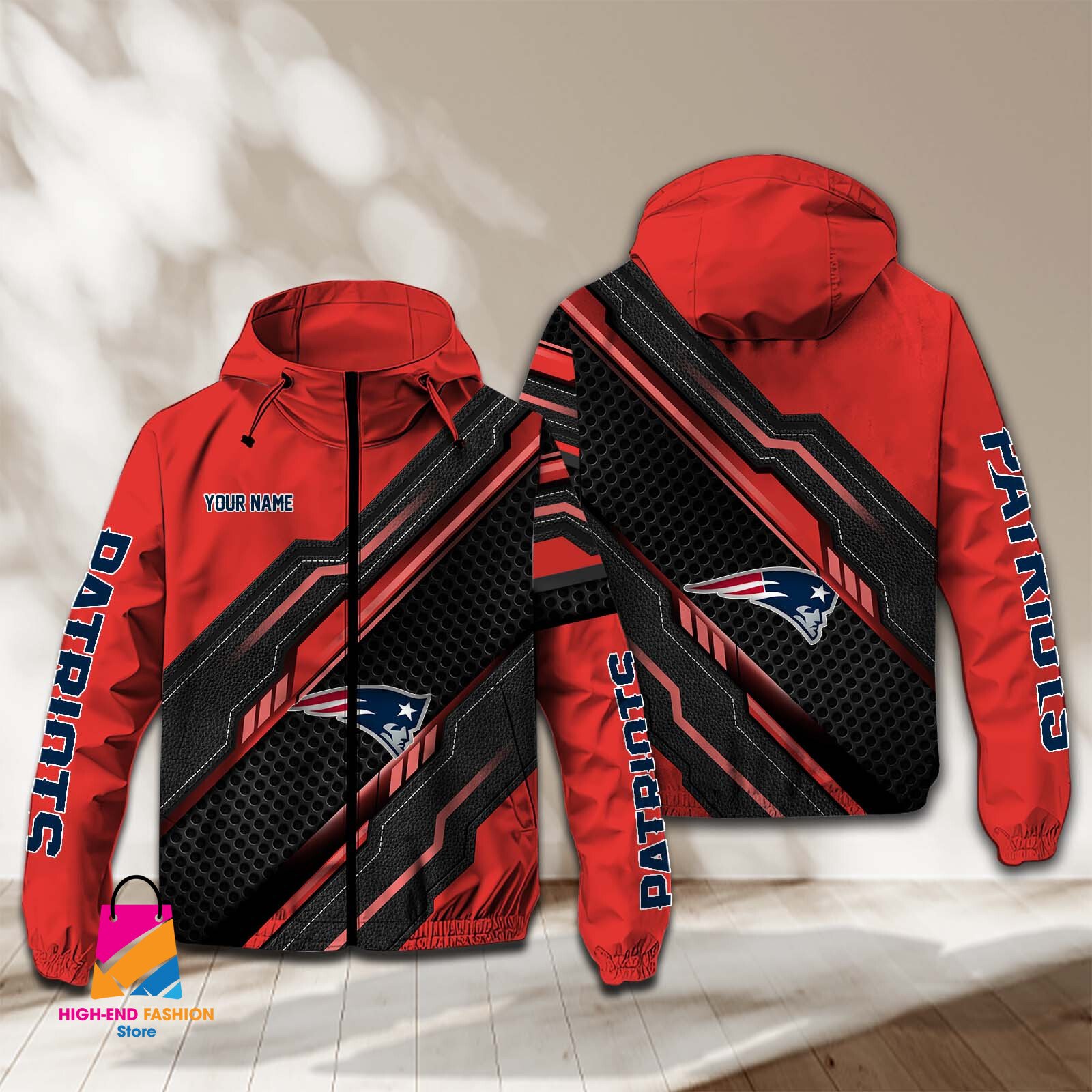 New England Patriots NFL Style Windbreaker Jacket For Fans