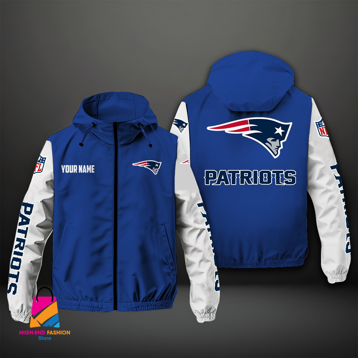 New England Patriots NFL Style Windbreaker Jacket For Fans
