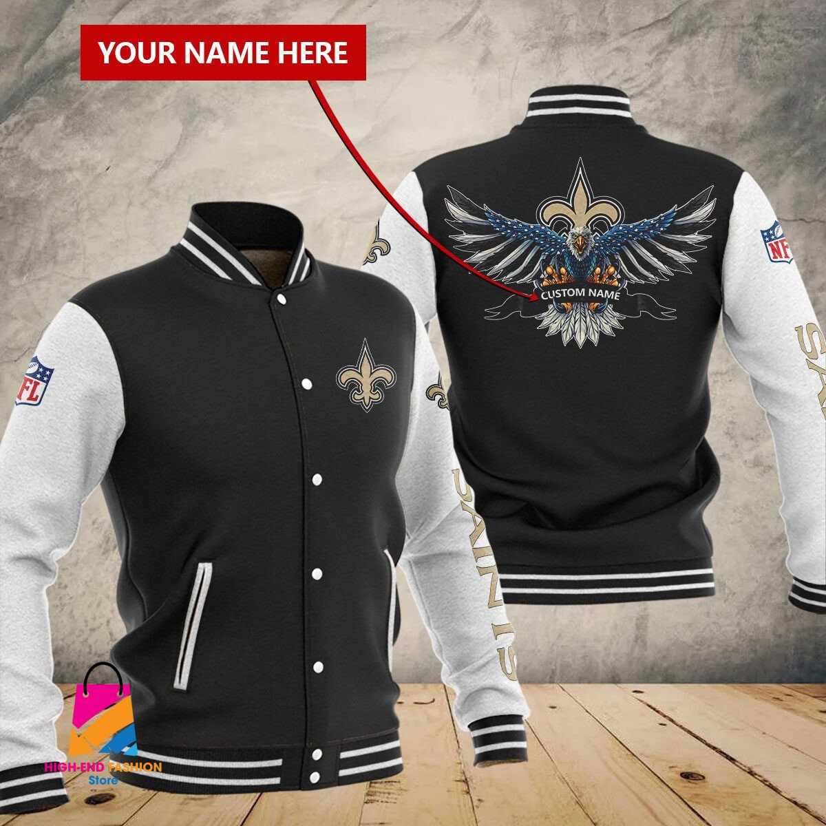 New Orleans Saints NFL Style Baseball Jacket For Fan
