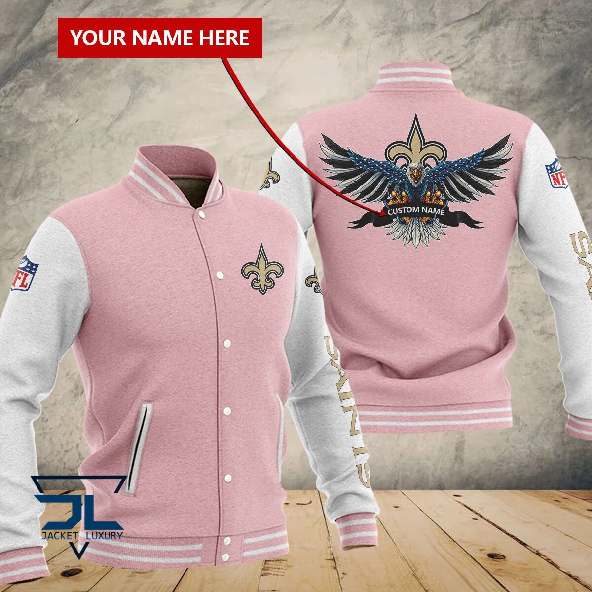 New Orleans Saints NFL Style Baseball Jacket For Fan