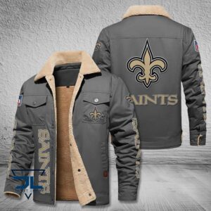 New Orleans Saints NFL Style Fleece Thermal Cotton Jacket For Fans
