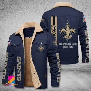New Orleans Saints NFL Style Fleece Thermal Cotton Jacket For Fans
