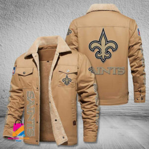 New Orleans Saints NFL Style Fleece Thermal Cotton Jacket For Fans