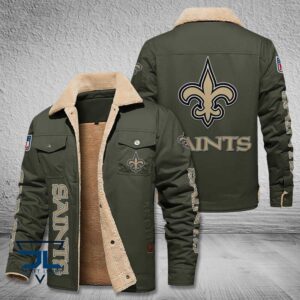 New Orleans Saints NFL Style Fleece Thermal Cotton Jacket For Fans
