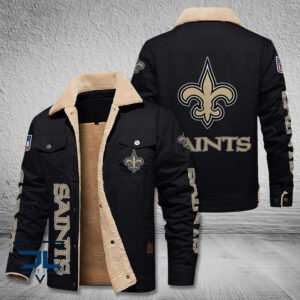 New Orleans Saints NFL Style Fleece Thermal Cotton Jacket For Fans