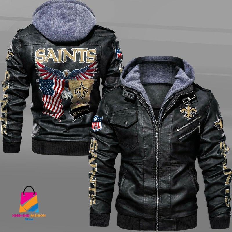 New Orleans Saints NFL Style Leather Jacket For Fan