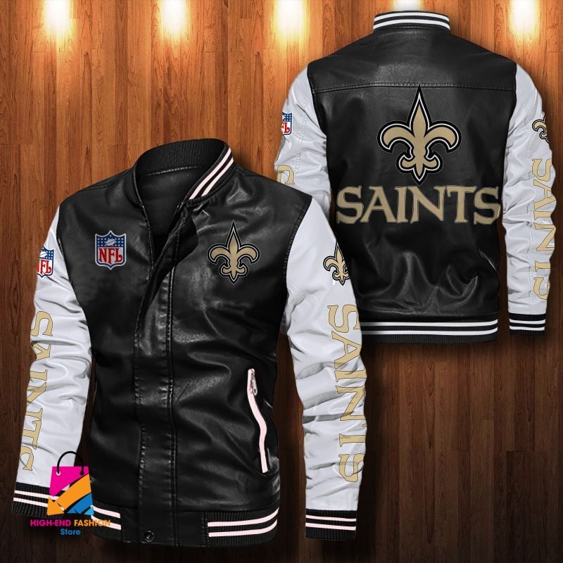 New Orleans Saints NFL Style Leather Jacket For Fan