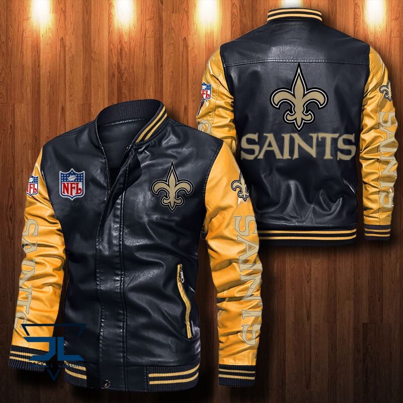 New Orleans Saints NFL Style Leather Jacket For Fan