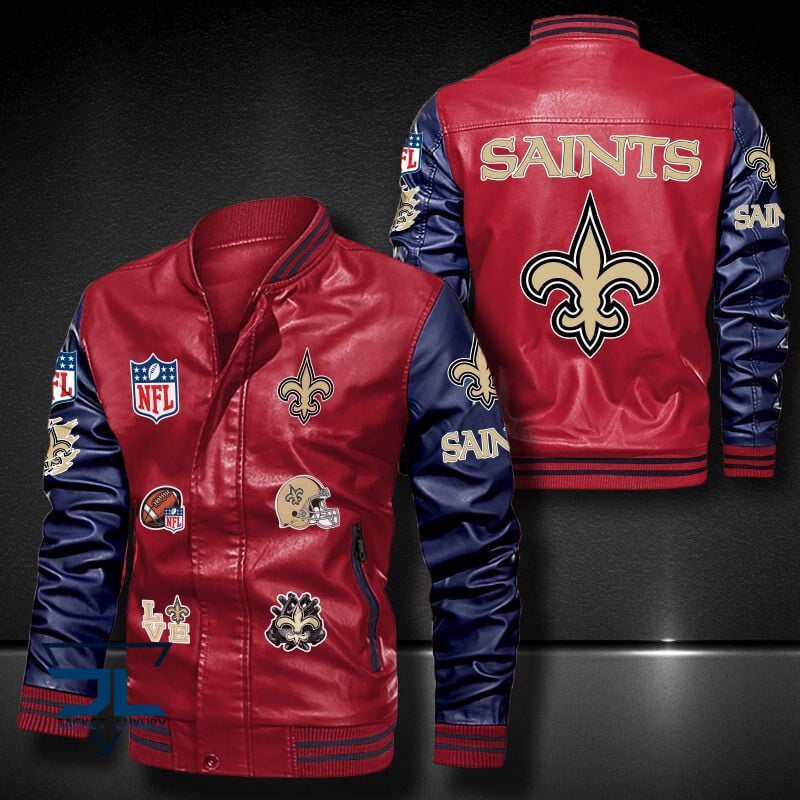New Orleans Saints NFL Style Leather Jacket For Fan