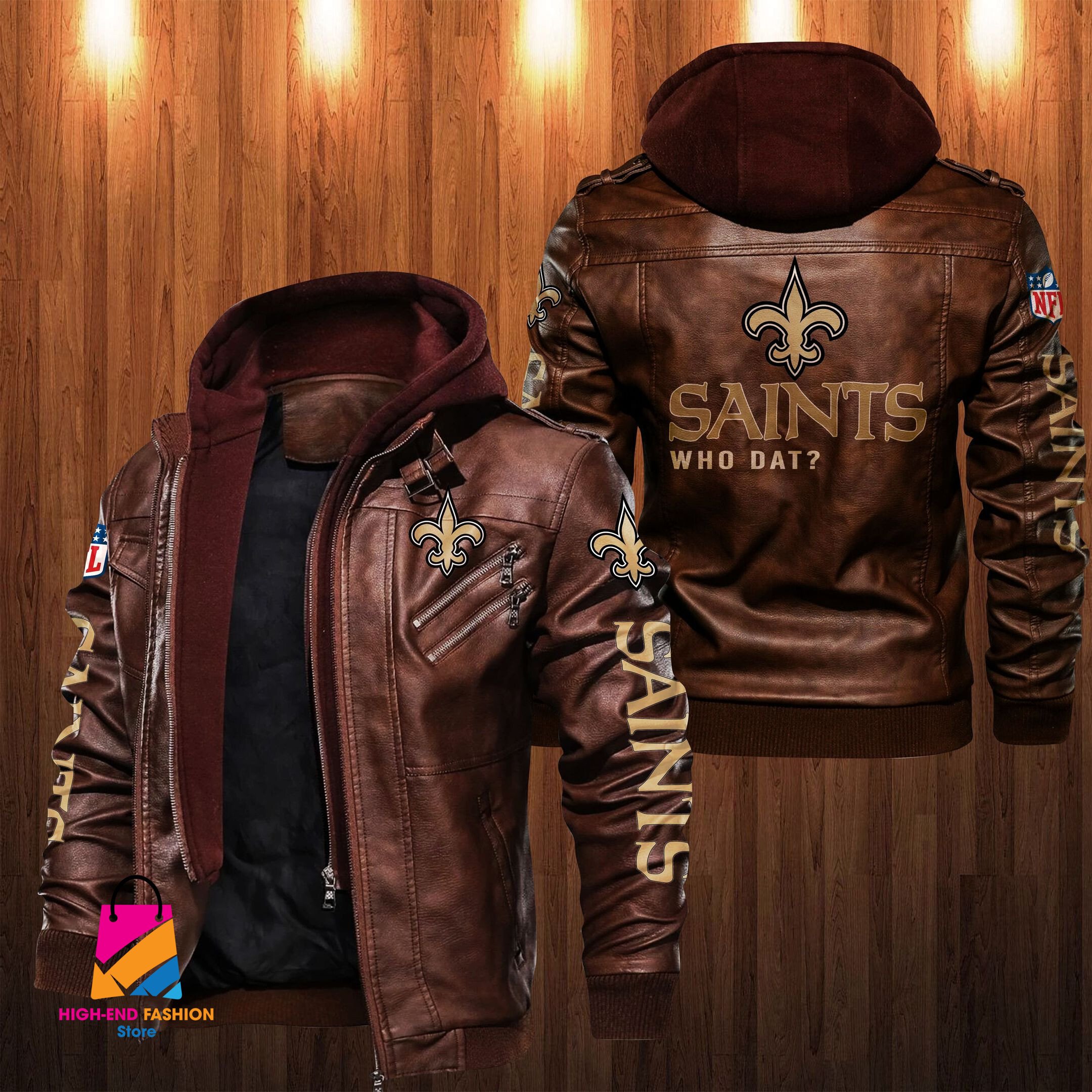New Orleans Saints NFL Style Leather Jacket For Fan