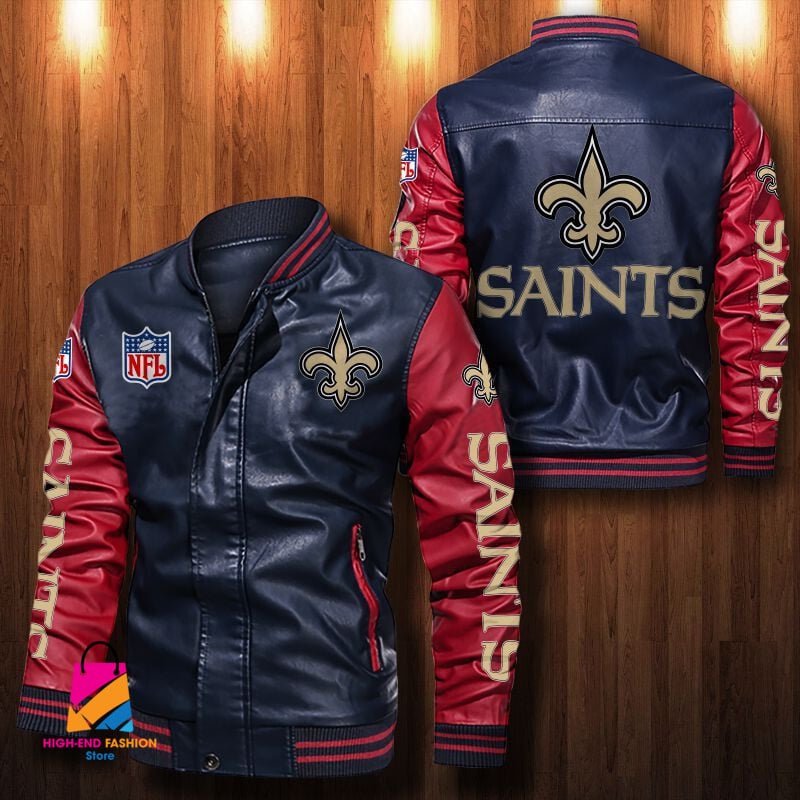 New Orleans Saints NFL Style Leather Jacket For Fan