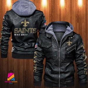 New Orleans Saints NFL Style Leather Jacket For Fan