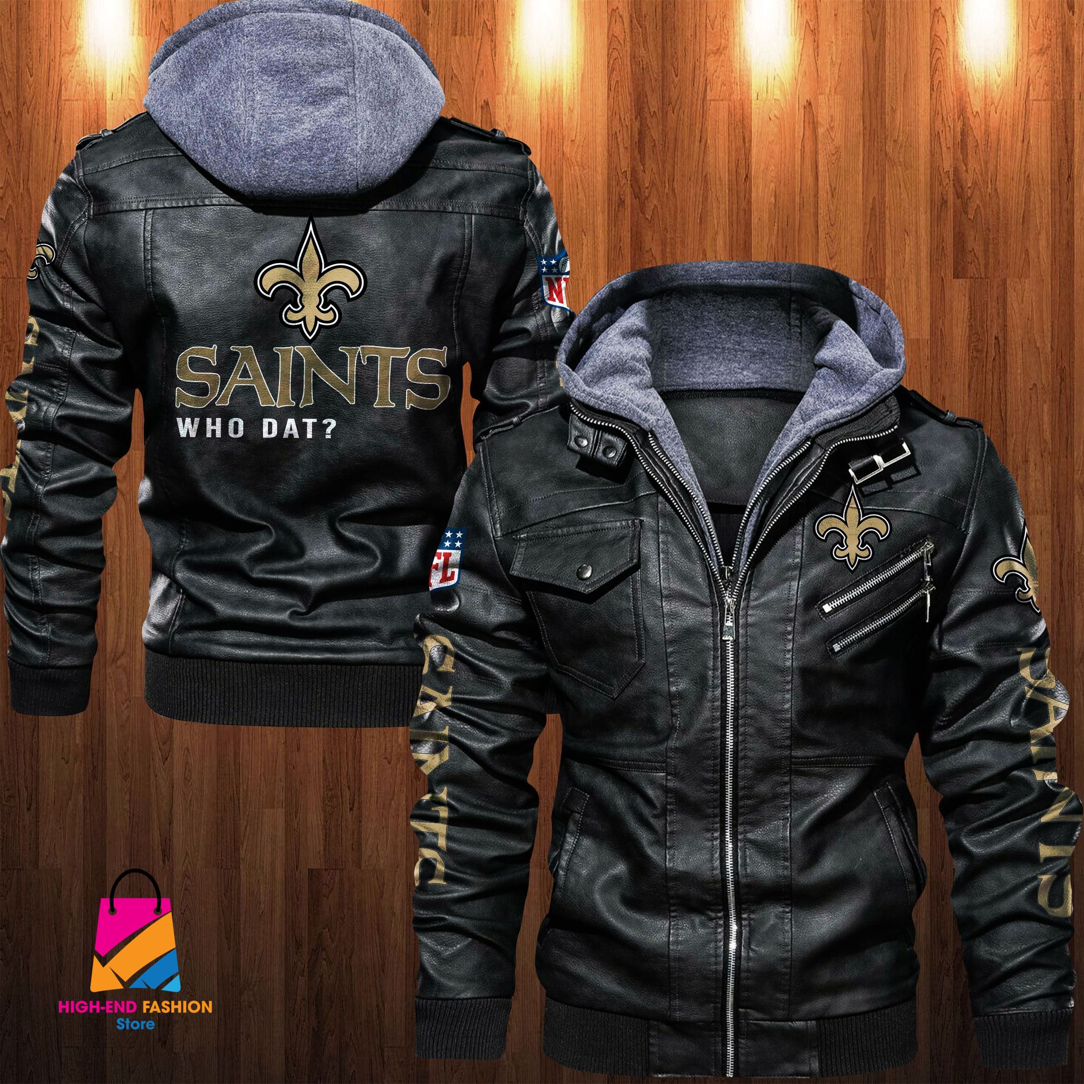 New Orleans Saints NFL Style Leather Jacket For Fan