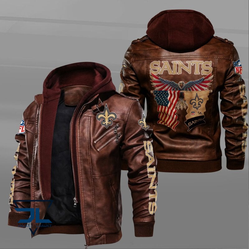 New Orleans Saints NFL Style Leather Jacket For Fan