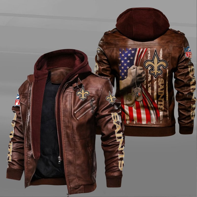 New Orleans Saints NFL Style Leather Jacket For Fan