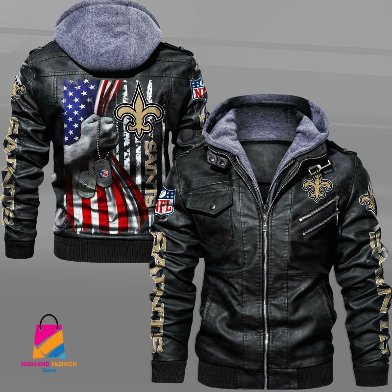 New Orleans Saints NFL Style Leather Jacket For Fan