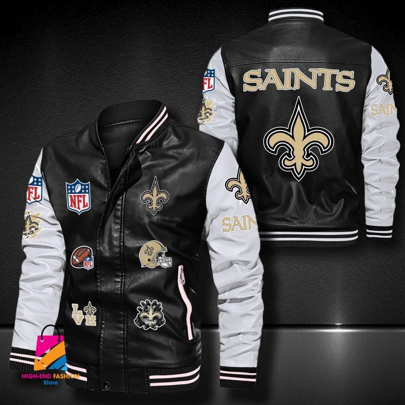 New Orleans Saints NFL Style Leather Jacket For Fan