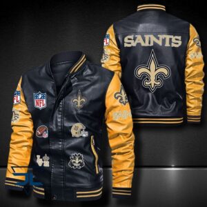 New Orleans Saints NFL Style Leather Jacket For Fan