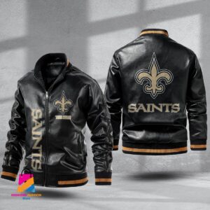 New Orleans Saints NFL Style Leather Jacket For Fans