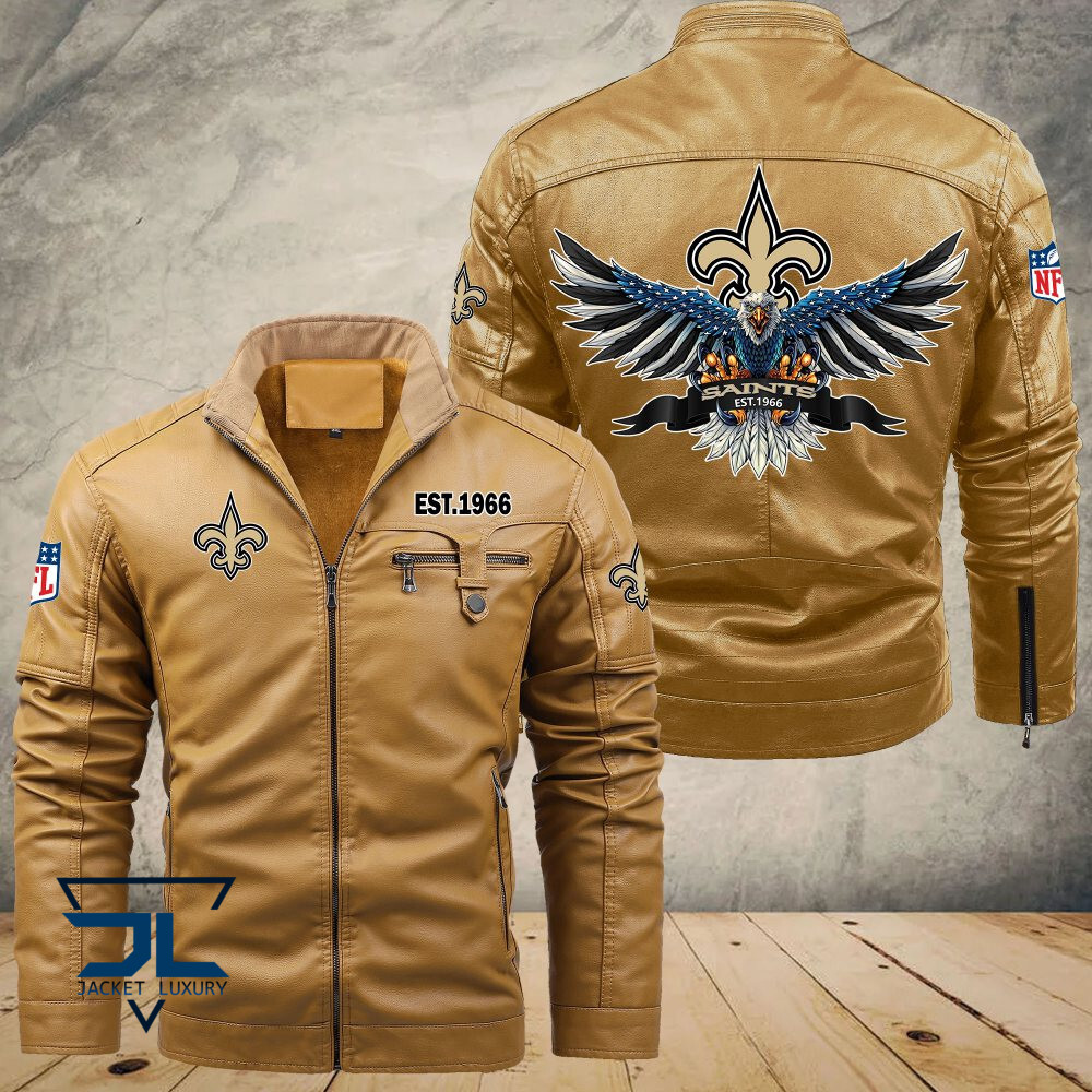 New Orleans Saints NFL Style Leather Jacket For Fans