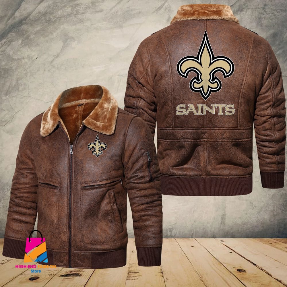 New Orleans Saints NFL Style Leather Jacket For Fans