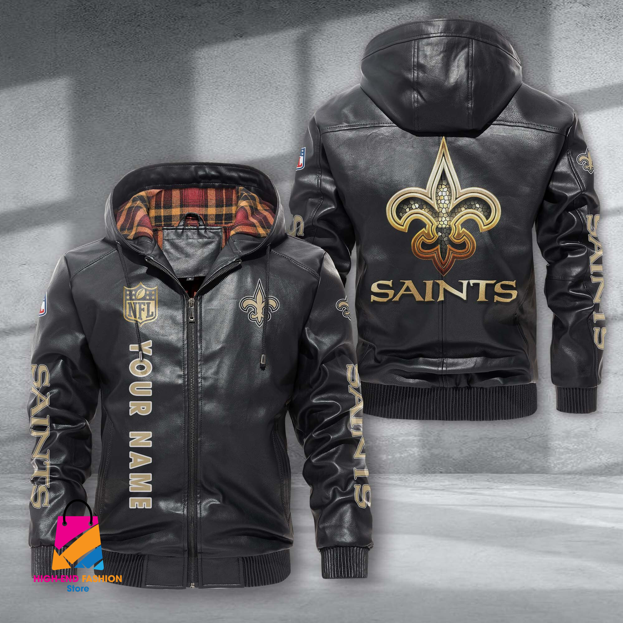 New Orleans Saints NFL Style Leather Jacket For Fans