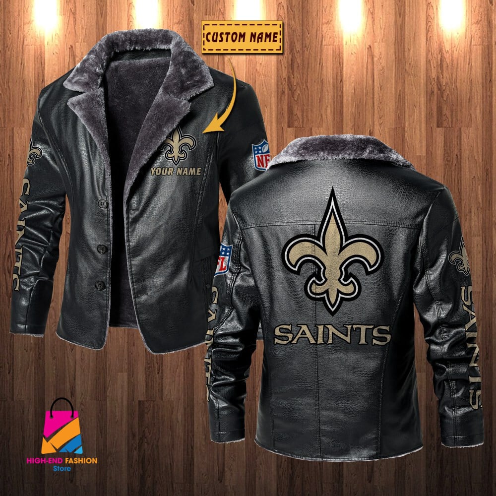 New Orleans Saints NFL Style Leather Jacket For Fans