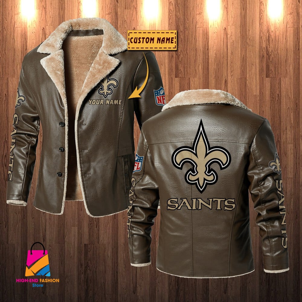 New Orleans Saints NFL Style Leather Jacket For Fans