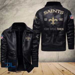 New Orleans Saints NFL Style Leather Jacket For Fans