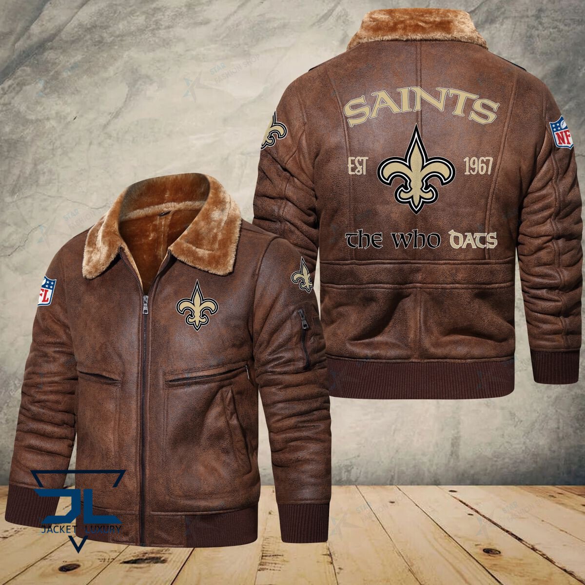 New Orleans Saints NFL Style Leather Jacket For Fans