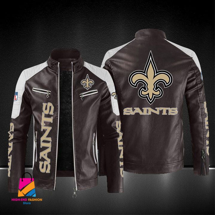 New Orleans Saints NFL Style Leather Jacket For Fans