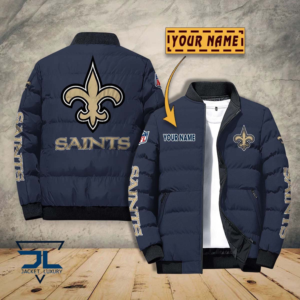 New Orleans Saints NFL Style Puffer Jacket For Fans