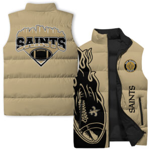 New Orleans Saints NFL Style Sleeveless Puffer Jacket For Fans