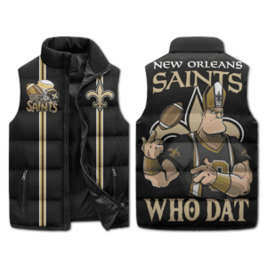 New Orleans Saints NFL Style Sleeveless Puffer Jacket For Fans