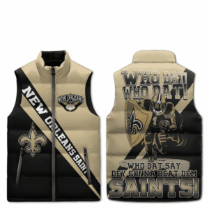 New Orleans Saints NFL Style Sleeveless Puffer Jacket For Fans