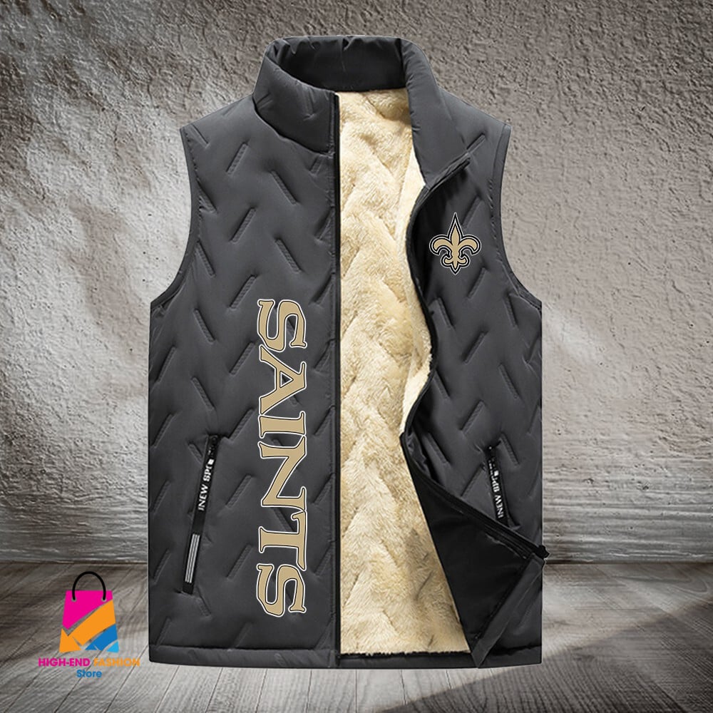 New Orleans Saints NFL Style Sleeveless Puffer Jacket For Fans